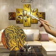 thumbnail image 3 of Labymos Golden Tulip Pattern 5 Piece Abstract Floral Hand-Painted Oil Paintings on Canvas Wall Art, 3 of 7