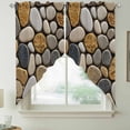 thumbnail image 2 of Stones Swag Valances for Windows 2 Pack, Kitchen Window Curtains 36 Inch Length, Gravel Rock Cobblestone Natural Pattern Art Privacy Swag Curtains for Living Room/Bathroom with Rod Pocket 36"x36", 2 of 8
