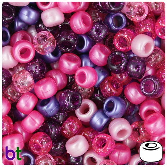 BeadTin Cotton Candy Multi  9mm Barrel Pony Beads (500pcs)