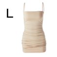 thumbnail image 1 of Vestido de verano sin mangas con cuello barco para mujer Vestido ajustado para club nocturno, Caqui, L Sweethay AP1098-07B, 1 of 7