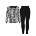 thumbnail image 4 of Lovelywholesale Plus Size Round Neck Geometric Print Pants Set, 4 of 4