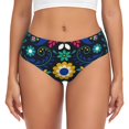 thumbnail image 1 of Balery Colorful Mexican Flower Ropa Interior de Algodón para Mujer con Dibujo – Braguitas Cómodas y Elásticas, Estilo Clásico-XX-Large, 1 of 6
