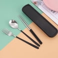 thumbnail image 5 of Clearance Now! Set of 3 Portable Tableware Cutlery Dinnerware Travel Fork Spoon with Lot J6 E0E6, 5 of 8