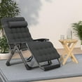 thumbnail image 3 of PNKKODW 33" XXL Zero Gravity Chair, Reclining Lounge with Removable Cushion & Headrest, Upgraded Lock, Footrest, for Indoor/Outdoor, Black, 3 of 9