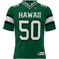 thumbnail image 2 of Youth GameDay Greats #50 Green Hawaii Rainbow Warriors Football Jersey, 2 of 3