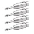 thumbnail image 1 of 4 Pack Xlr Female To 6.35mm Adapter, Balanced Female Xlr To 6.35mm Male Microphone Adapter, 1 of 5