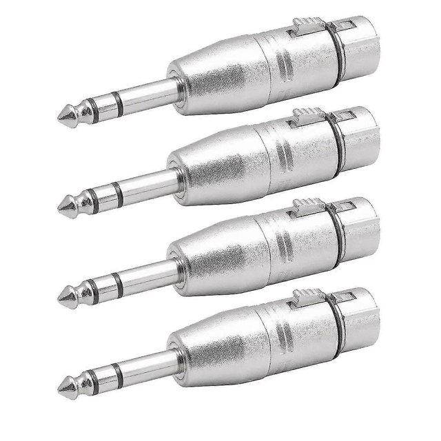 4 Pack Xlr Female To 6.35mm Adapter, Balanced Female Xlr To 6.35mm Male Microphone Adapter