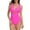 Hot Pink, variant on Danhjin Women Strapless One Piece Swimsuit Striped Printed Tummy Control Bathing Suits Ruched Front Sexy Slimming Swimwear