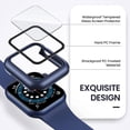 thumbnail image 4 of [2 PACK] for Apple Watch Screen Protector Case,Waterproof PC Full Cover Built-in Tempered Glass Film,iWatch Bumper for Apple Watch Series 7 (Blue+Blue, 44mm), 4 of 5