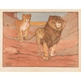 thumbnail image 3 of Bernard Willem Wierink 24x20 Black Modern Framed Museum Art Print Titled - Leeuw and Leeuwin (1917), 3 of 5