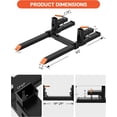 thumbnail image 3 of Kojooin 43" Clamp on Pallet Forks, 2000lbs Heavy Duty Quick Attach Bucket Fork with Adjustable Stabilizer Bar, 3 of 7