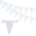 thumbnail image 1 of Unique Bargains 2 Pcs 50 Feet White Pennant Banner Flags String Triangle Hanging for Festive, Wedding, Birthday Party Decorations, 1 of 4