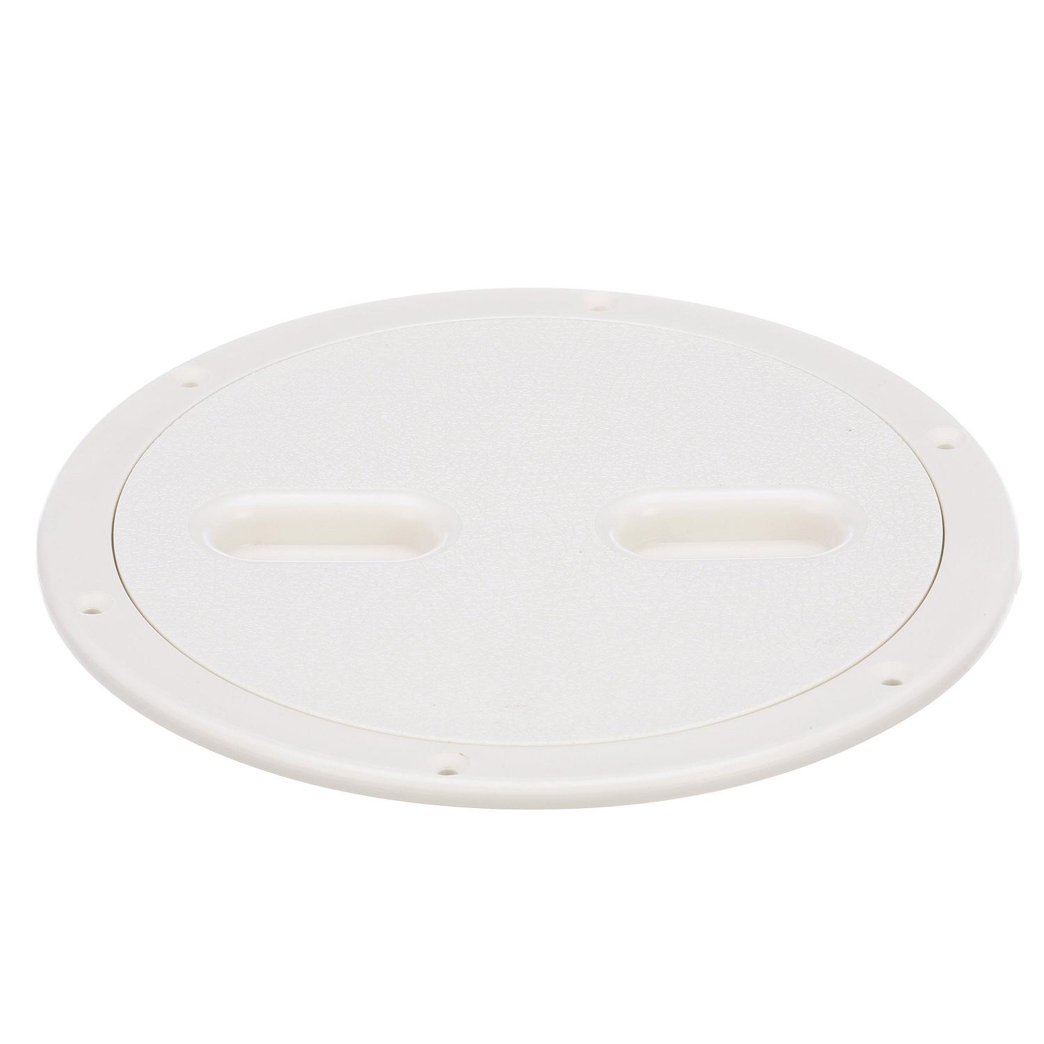 Seachoice Twist 'N' Lock Deck Plate, White Base and Lid, Up to 8-1/2 In. Diameter
