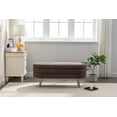 thumbnail image 5 of BISHE Boucle Fabric Storage Bench with Wood Legs, Modern Bedroom Bench for Living Room, Bedroom, or Entryway, Brown, 5 of 9