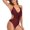 Wine, variant on Miluxas Plus size Swimsuits Women's One-Piece Padded Plus Size Overlay Print Bikini Swimsuit White L(L)
