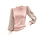 thumbnail image 1 of Suéteres Prolriy para mujer, blusas de lentejuelas brillantes, blusas de manga larga con lentejuelas, blusas elegantes para fiestas, ropa de club, suéteres para mujer, blusas para mujer, rosa XL, 1 of 5