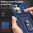 thumbnail image 3 of Hoibon for Motorola Moto G 5G 2025/Moto G 5G 2026/Moto G Play 2026 Phone Case Built in Slide Camera Lens Cover+Finger Ring Holder Kickstand Shockproof Full Body Protective Case - Blue, 3 of 8