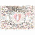 thumbnail image 2 of Metal Light Switch Plate Outlet Cover (Welcome Vine - Triple Toggle), 2 of 2