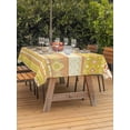 thumbnail image 2 of Outdoor Tablecloth with Umbrella Hole and Zipper, Yellow Khaki Boho Rectangle Table Cloth 60x102 Inch Waterproof Tablecloth, Vintage Ethnic Tribe Abstract Art Picnic Table Cover for Patio Camping, 2 of 7