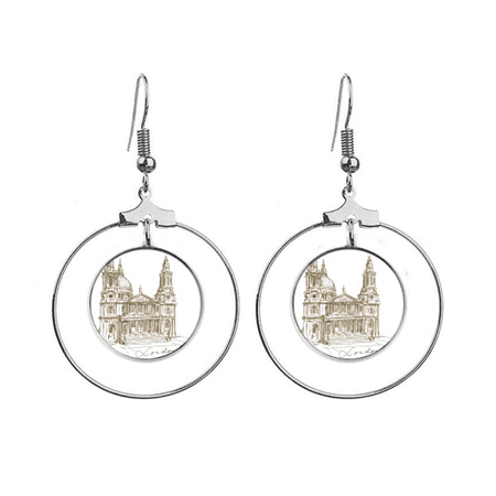st.paul's cathedral england london earrings dangle hoop jewelry drop circle