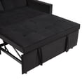thumbnail image 5 of BSHTI3 in 1 Convertible Sofa Bed, Modern Pull Out Couch Sleeper Bed with Adjustable Backrest, Velvet Loveseat Couch with Pillows & Pockets for Living Room Apartment – Black, 5 of 9