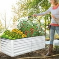 thumbnail image 2 of SEJOV 8x4x2FT Galvanized Raised Garden Bed Kit, Rectangular Raised Garden Planter Boxes, Metal Raised Flower Beds Outdoor with 478 Gallons Capacity, for Flowers Herbs Vegetable, Silver, 2 of 18