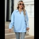 thumbnail image 4 of de Larga con Cuello en V para Mujer, Sudaderas Ligeras, Ropa de Moda de Otoño 2025. Azul L, 4 of 10