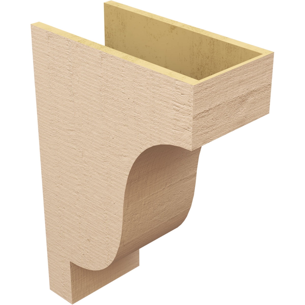 10"W x 20"D x 30"H Classic Newport Rough Cedar Woodgrain TimberThane Corbel, Primed Tan