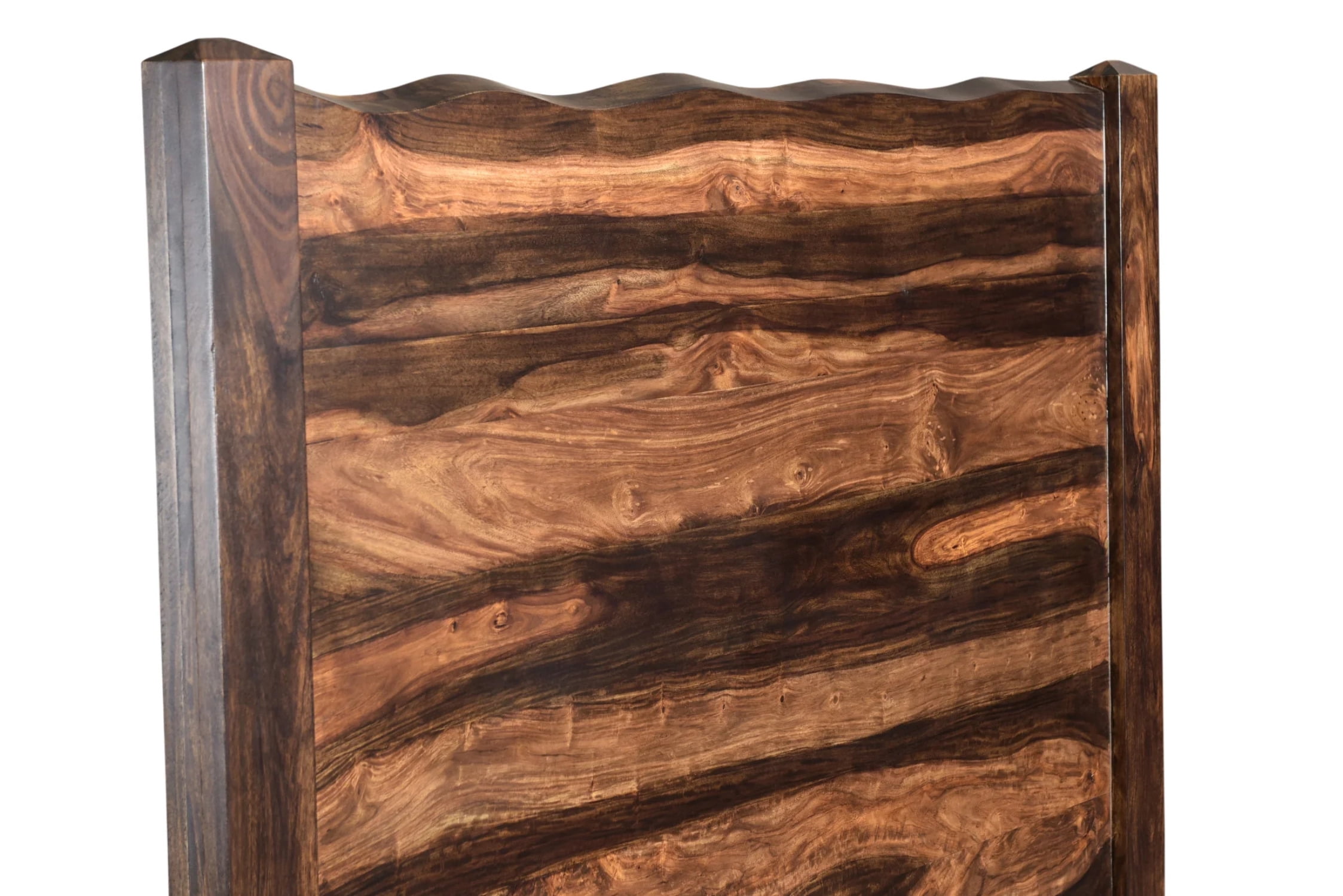 HomeRoots Live Edge Solid Wood Queen Dark Brown Bed