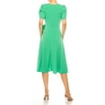 thumbnail image 3 of MOA COLLECTION Women's Stylish Solid Faux Wrap Dress with Deep V-Neck, 3 of 5