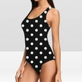 thumbnail image 4 of Uaswgudfs Women's Classic One-Piece Swimsuit with Polka Dot Print, Simple Straps, and Round Neckline, Tailored in Smooth, Stretch-Fit Fabric, 4 of 6