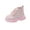 Pink, variant on Black British Inspired Ankle Boots For Kids, With Star Print And Shiny Patent Leather, Ideal For Comfortable Wear