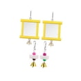 thumbnail image 3 of jinwen 2Pcs Chicken Mirror Toys Budgie Coops Chewing Parakeets Hanging Swing Mirror Yellow, 3 of 9