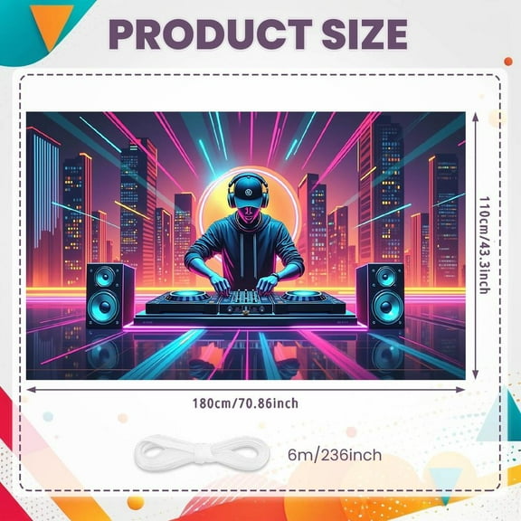 Neon DJ Banner for Party Event Nightclub