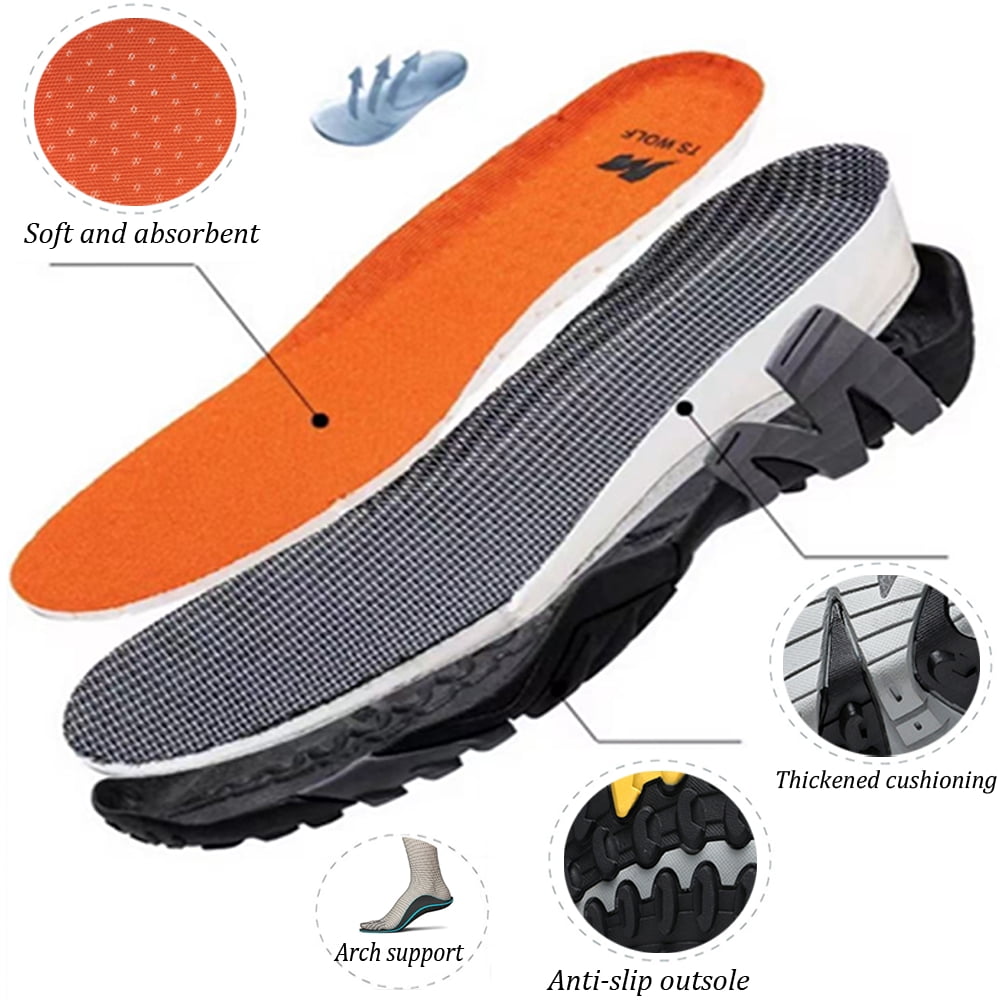 Men's Women's Extra Wide Outdoor Hiking Shoes Waterproof Durable Non-Slip Lightweight Trekking Camping Athletic Shoes Orange 10.5 Men/11.5 Women