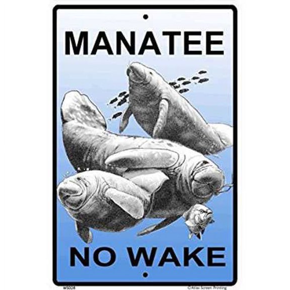 Manatee No Wake 10 X 15 Aluminum Sign