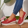 thumbnail image 3 of Rokment Womens Platform Wedge Loafers Fall Stylish Casual Solid Leather Memory Foam Chunky Heels Slip on Business Office Work Casual Shoes, 3 of 5