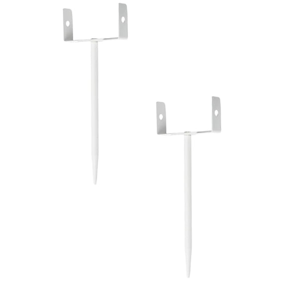 2Pcs Rainwater Downspout Bracket - Heavy-Duty Galvanized Iron With Eco-Friendly Coating, Adjustable Size, Rust-Proof Anchor For Pipe Support, Easy Installation White 10.8"