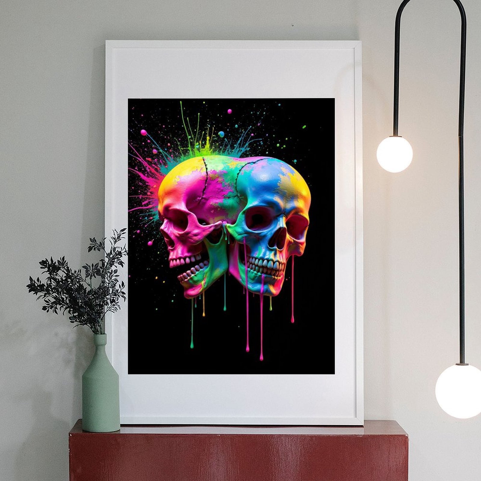 Diamond Art Kits for Adults - 5d Colorful Dual Skull Art Diamond Painting for Adults, Diamond Art for Adults Beginners, Diamond Painting Kits for Adults for Home Wall Decor