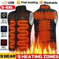 thumbnail image 1 of USB Electric Heated Vest Jacket 9 Zone Warm Up Heating Pad Cloth Body Warmer NEW, 1 of 5
