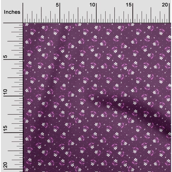 oneOone Cotton Silk Purple Fabric Florals Sewing Craft Projects Fabric Prints By Yard 42 Inch Wide