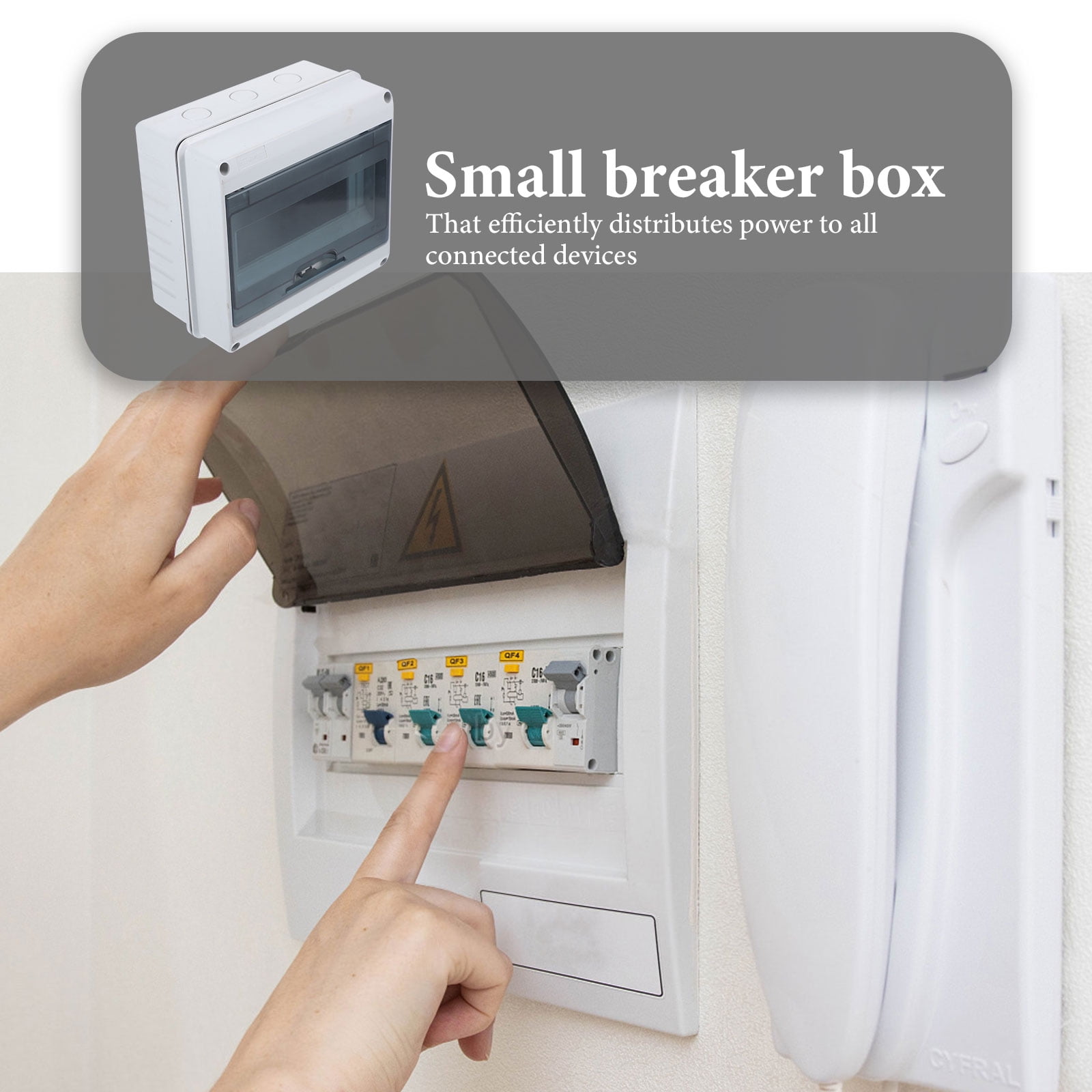 Ferencaa Breaker Box Circuit Breaker Box Distribution Protection Box 8-way Electric Box Protector