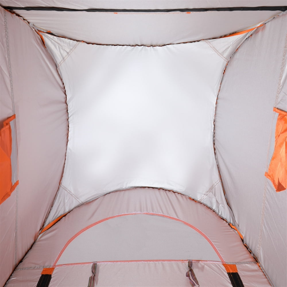 74.8" Height Portable Pop-up Toilet Shower Tent for 1-2 People, Changing Room Dressing Tent Camping Shelter with Steel Wire Construction and Large Zipper Door for Outdoor, Orange