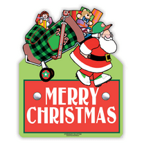Golf Christmas Yard Sign with Metal H-Stand - 18" x 24" Yard Sign - 75002