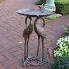 Oakland Living Two Cranes with Lily Birdbath in Antique Bronze