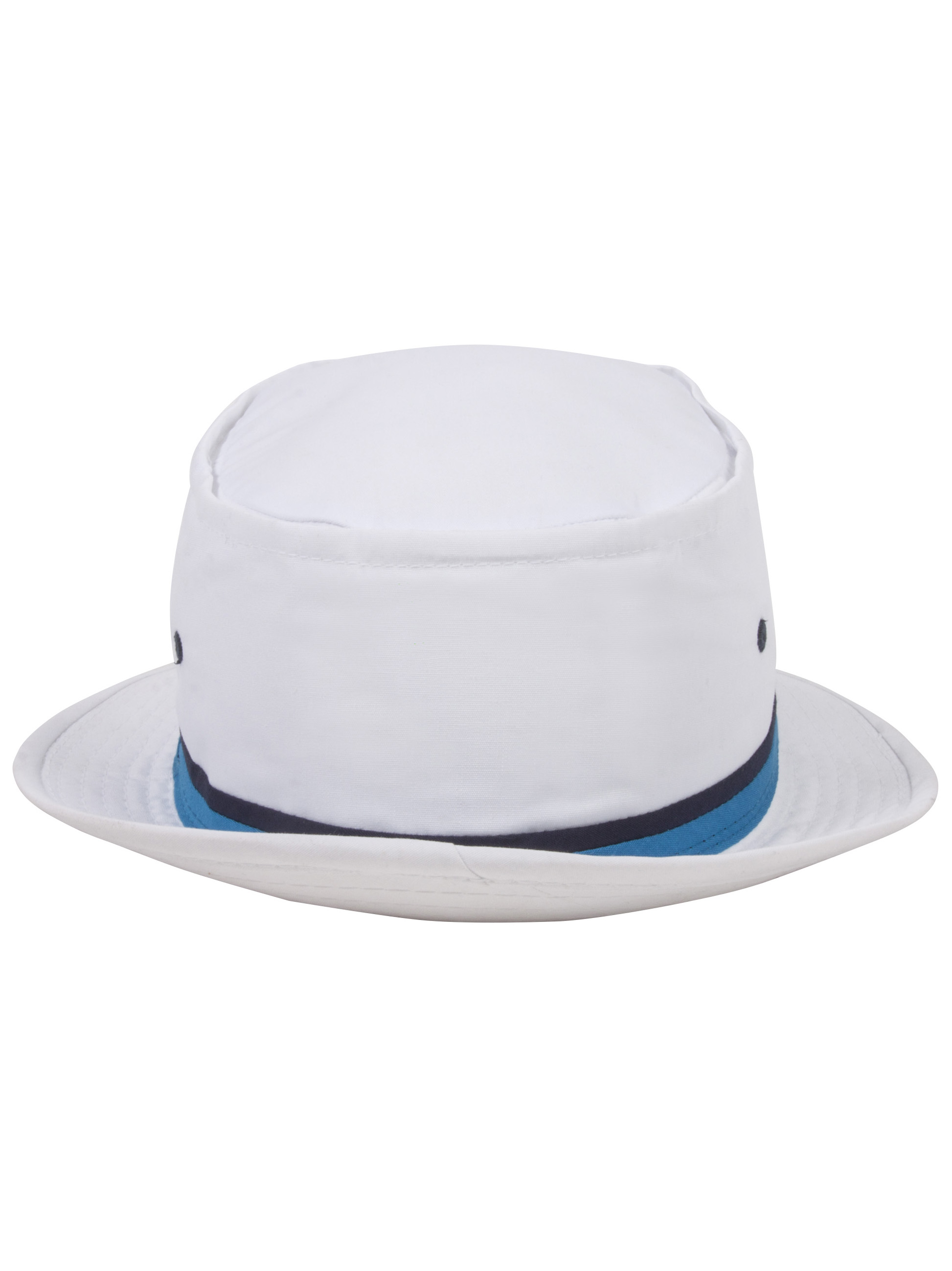 Top Headwear Packable Pork Pie Ribbon Bucket Hat - White - Small