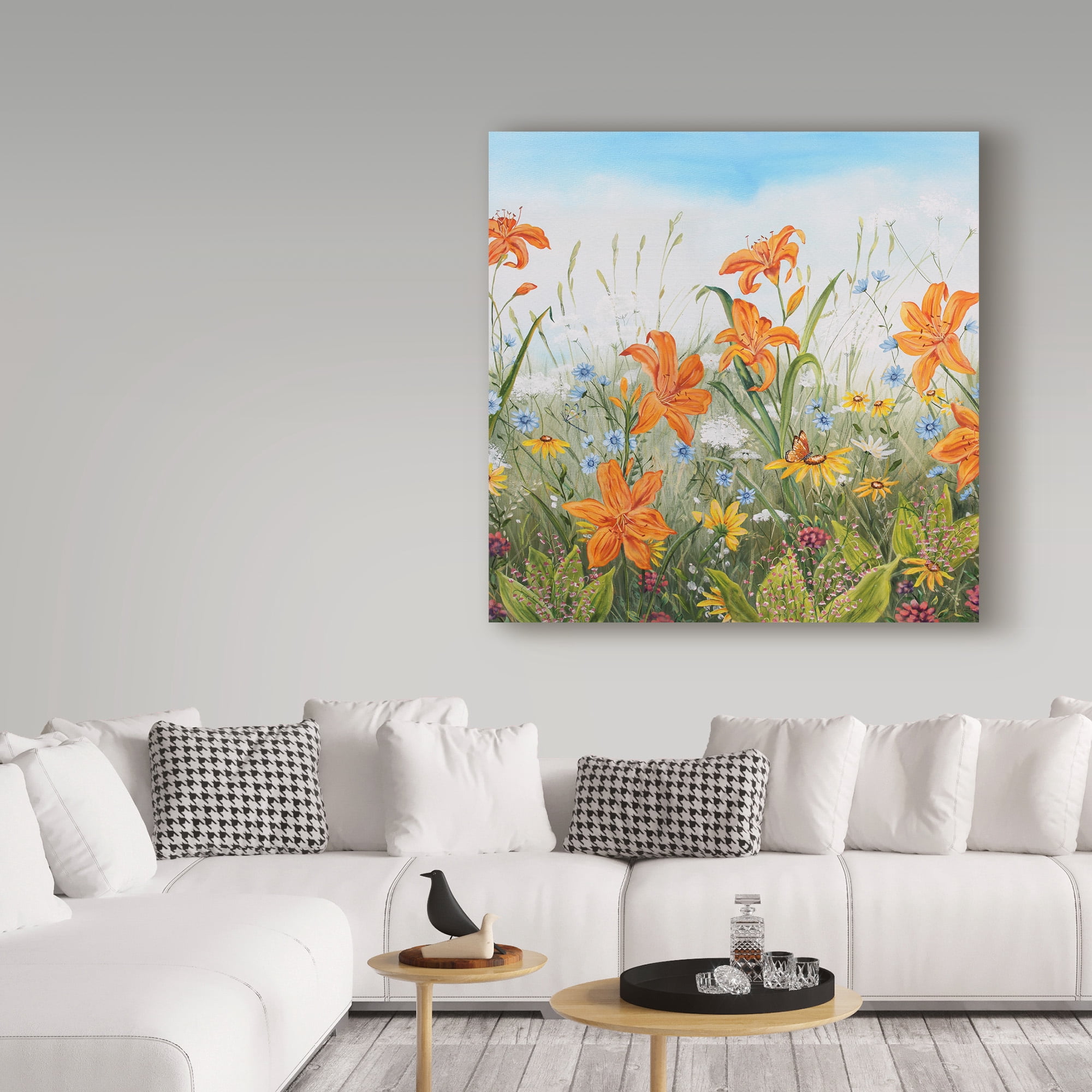 Trademark Fine Art 'Wildflowers Sky' Canvas Art by Jean Plout