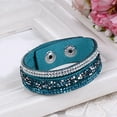 thumbnail image 3 of Anvazise Women Fashion Crystal Rhinestone Faux Leather Bracelet Wristband for Banquet Gift Dating Light Green, 3 of 13