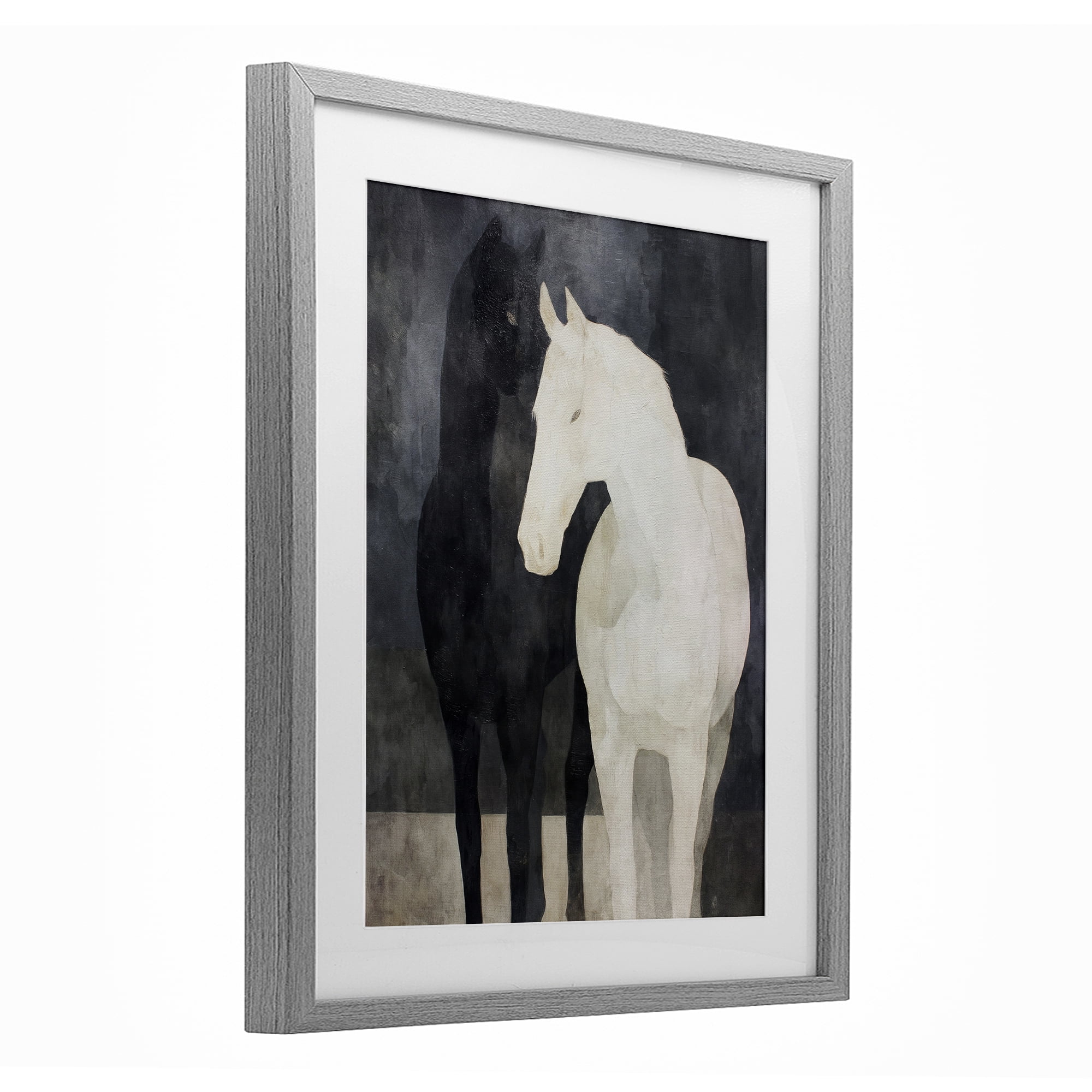 Stupell Industries Equine Twins Of Wind Gray Framed Print Under Glass, design by Svetlana Aleynikova
