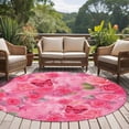 thumbnail image 4 of Round Rug 6Ft Washable Non-Slip, Valentine's Day Circle Area Rugs for Living Room Bedroom, Watercolor Roses Flowers Butterfly Romance Indoor Floor Mats Carpet Runner for Home Decor Aesthetic, 4 of 8
